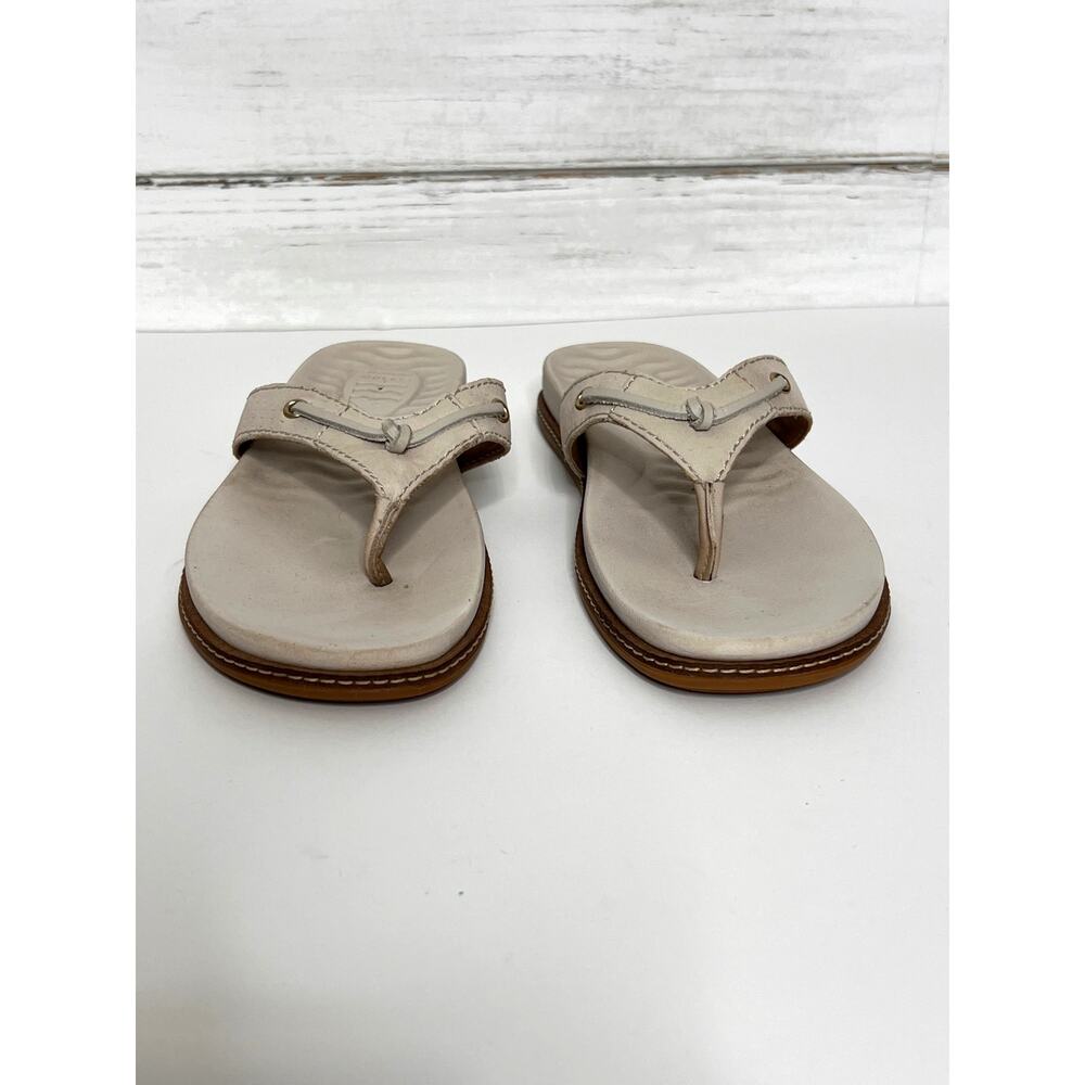 Sperry Plushwave Ivory Flip Flop Sandals Shoe Size 8 Thong Comfort Slides - Picture 7 of 9